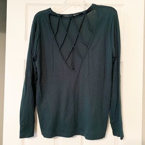 🌸Turquoise Long Sleeve Detailed Back Shirt